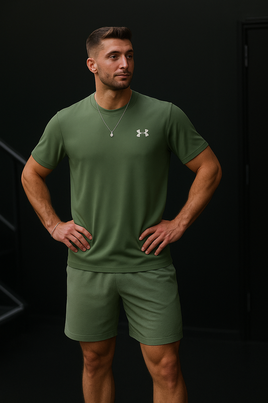 Napolean Olive Green Activewear Set – Performance T-Shirt